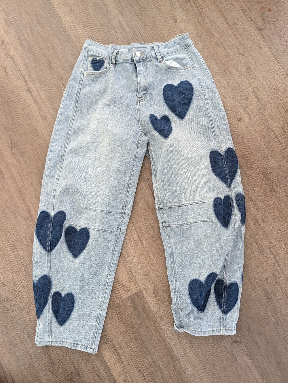 Viral Tiktok Heart Barrel Jeans Size Medium